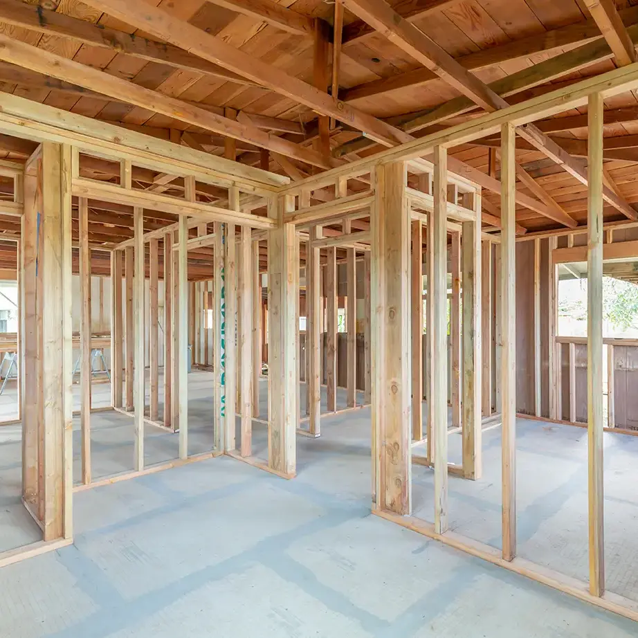 interior residential framing as needed